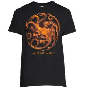 Cotton House of the Dragon Graphic Tee Crew neck Short Sleeves Black comfy